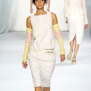 Two piece black and blue flowers Marc Jacobs vintage ensemble - runway - size 12